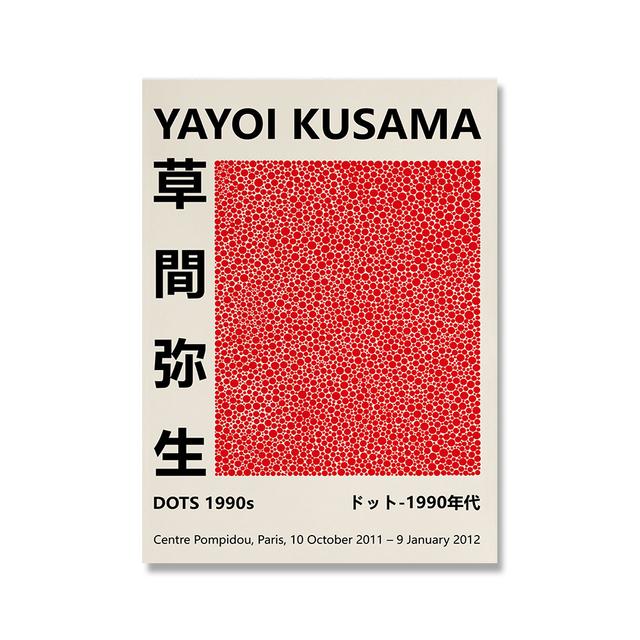 Kusama Yayoi Exhibition Canvas Painting Posters Print Abstract Modern Japanese Wall Art Pictures For Living Room Home Decoration