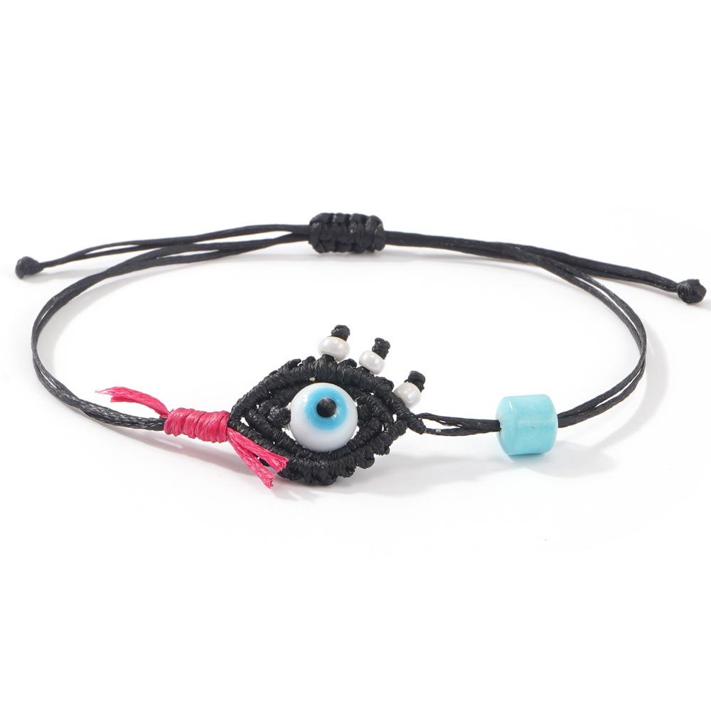 Multi-color Glass Evil Eye Bracelet for Women – Niche Design, Versatile Hand Jewelry with Personality
