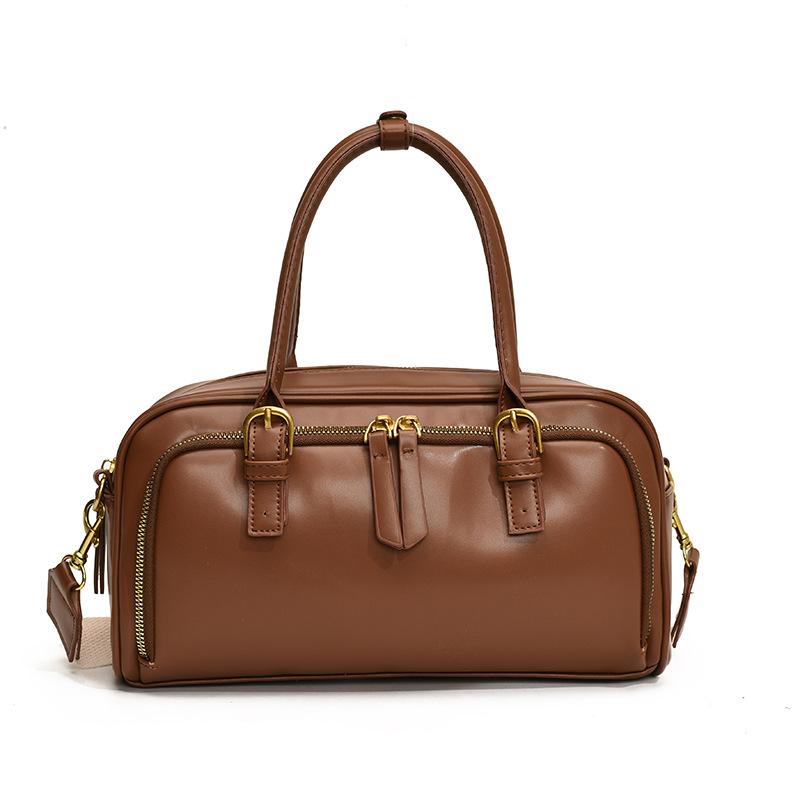 Retro Portable Bowling Bag Women'S Season Simple Casual Commuting Versatile Shoulder Messenger Bag