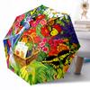 Sunflower Garden Plate Outdoor Automatic Umbrella Folding Umbrella with 8 Ribs Durable Plastic & Iron All-Season Use Vibrant Pattern Umbrella