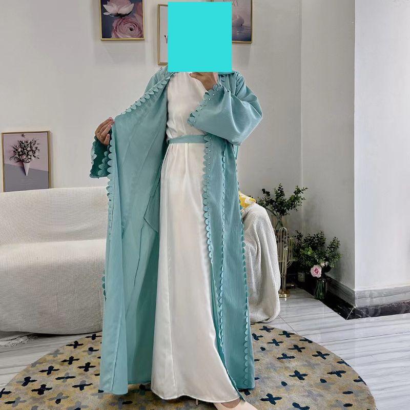 Fashion Handmade Beaded Cardigan Long Dress Party Belt Dress Nail Beaded Cardigan Dress