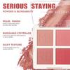 MISS ROSE Palette Fard 4 Colori Impermeabile Resistente al Sudore Trucco da Viaggio