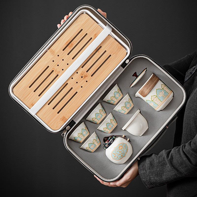Travel Tea Set Portable Kung Fu Set Outdoor Ceramic Kuaike Cup Company Business Gifts