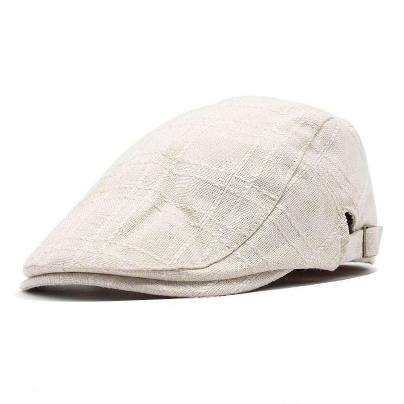 Cotton and linen beret men's and women's fashion breathable cap, new striped forward hat