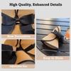 Bowknot Design Empty Top Sun Hat Round Wide Brim Hat Elegant Summer Straw Hat  for Women