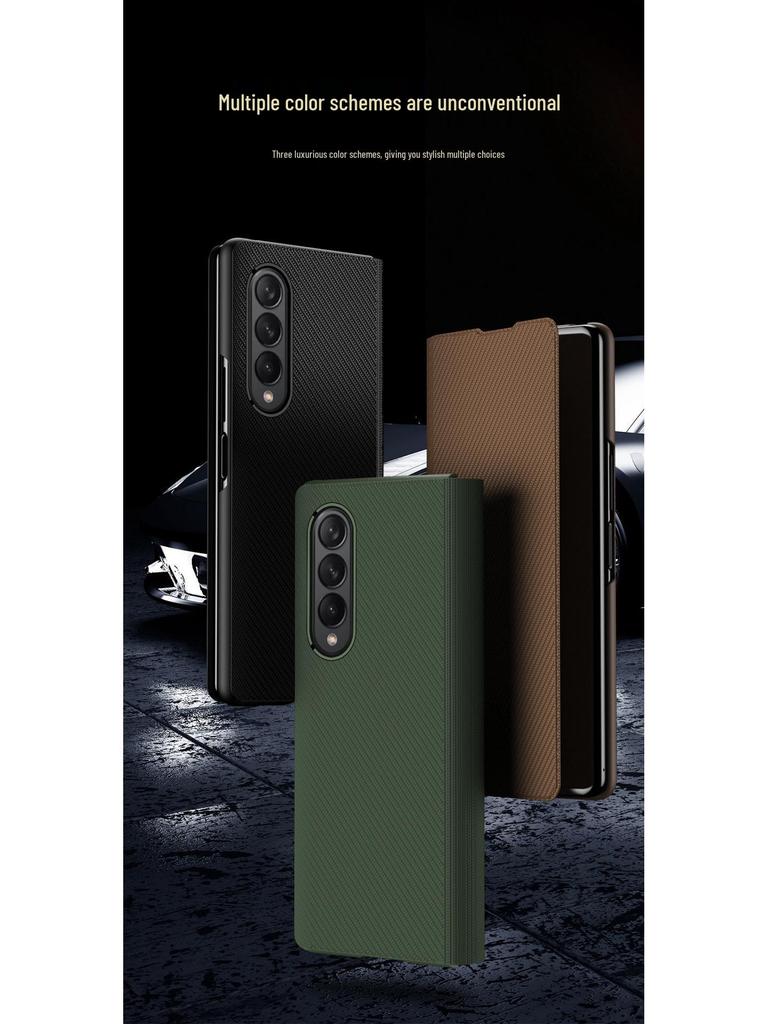Samsung Z Fold Serie Hülle: Kohlefasertextur mit Kevlarleder, Vollständige Abdeckung für Z Fold 4, 6 und 7