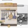 Punch-Free Wall-Mounted Space Aluminum Kitchen Rack with Hooks