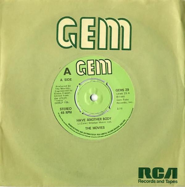

7-дюймовая пластинка MOVIES Have Another Body GEMS29 Gem 1980 UK Rock Б/у