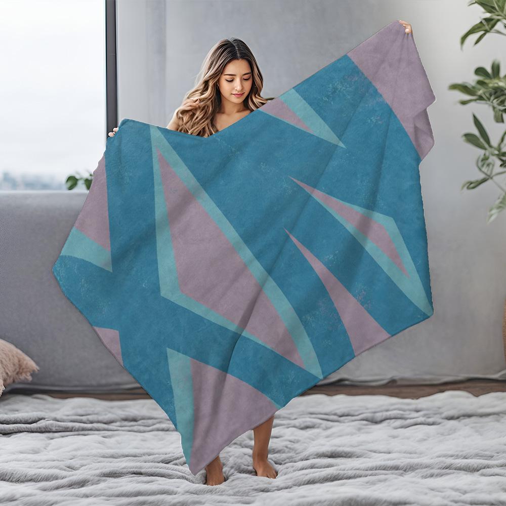 Geometric Pattern Throw Blanket Sofa Bed Cover Decorative Plush Soft Warm Bed Blanket Gift