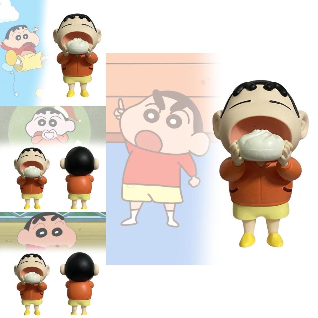 Charming Plastic Crayon Shinchan Anime Figure Of Shinnosuke With Bun Cute Collectible Decor