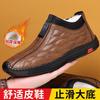 Men's Shoes Autumn and Winter New Velvet Men's Leather Shoes Warm Fashion Trendy Outdoor Leisure One-pedal Cotton Shoes