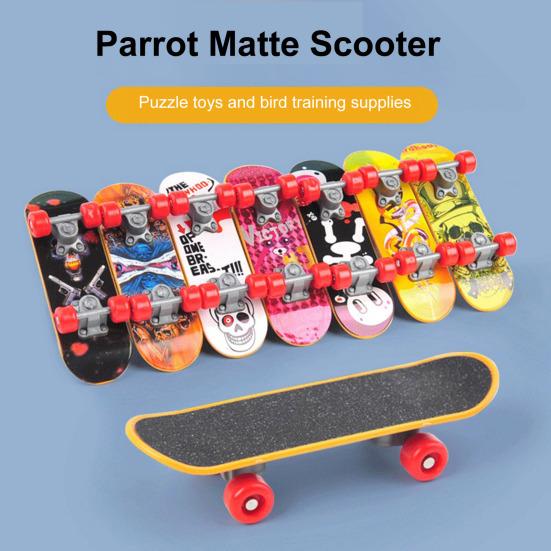 Trotinet papagal cu suprafață mată Mini skateboard jucărie pentru papagal jucărie flexibilă pentru antrenament păsări cu roată pentru papagali, perusi