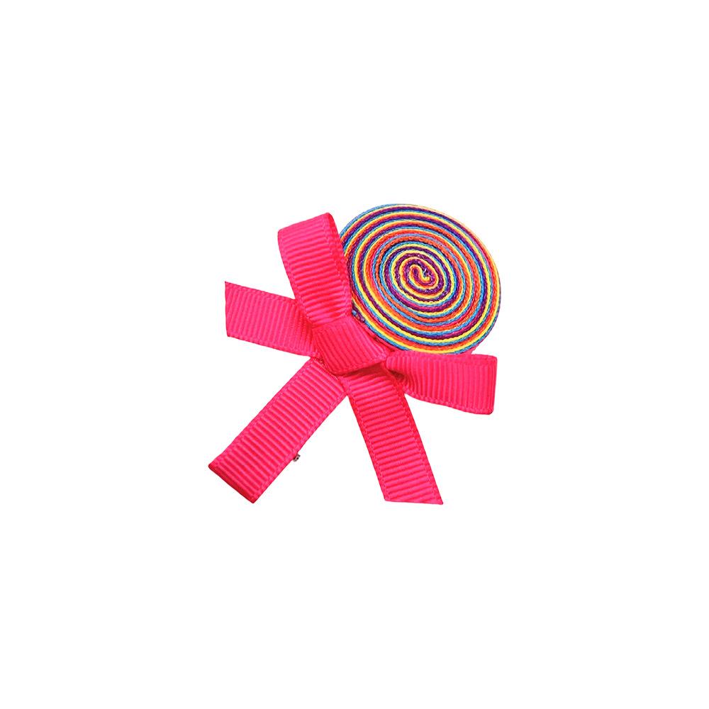 Pink Candy Edge Handmade Bow Hair Clip for Kids