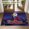 Crystal Velvet Square Rug Custom NameMiraculous Ladybug Pattern Non Slip Home Floor Decor Rug