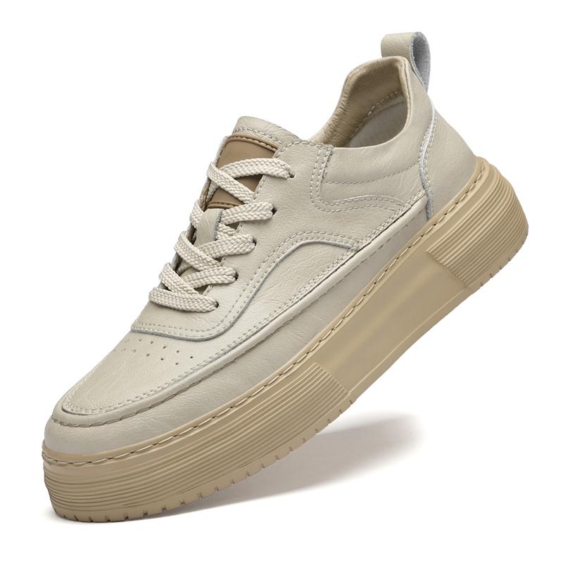 Genuine Leather Casual Shoes Luxury Brand Mens Stylish Sneakers Lace Up Oxford Walking Footwear Comfort Outdoor Jogging Shoes