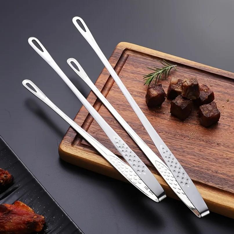 Multi-purpose Kitchen Food Tongs Food Grade Stainless Steel Bread Tongs Steak Tong Salad Tong Grill Clip BBQ Tools