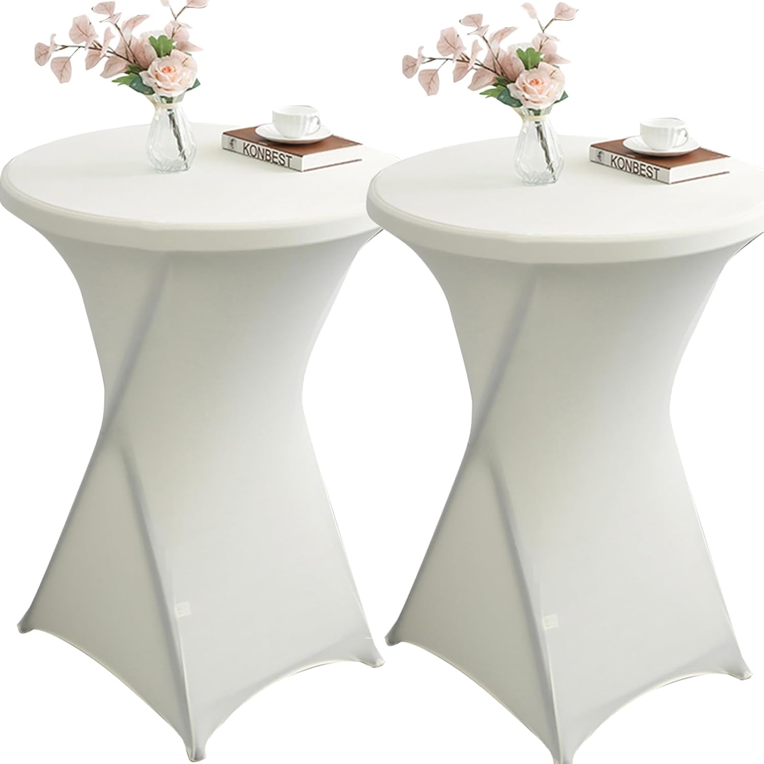 

2 шт. Чехлы для коктейльных столов Стрейч Спандекс Скатерть 24/31 x43 Коктейльная Круглая Скатерть для Вечеринки Свадьбы Дня рождения Банкета 2Pcs 60x110cm слоновая кость