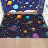 Outer Space Galaxy Rug for Kids Bedroom, Solar System Play Carpet, Universe Theme Non-Slip Floor Mat for Boys and Girls
