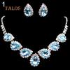 Prom Wedding Bridal Crystal Crystal Stone Waterdrop Necklace Earring Jewelry Set Accessories