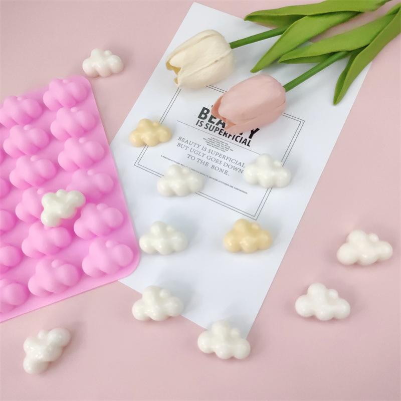 Clouds Silicone Mold Weather Shape Diy Baking Cake Chocolate Fondan Ice Cube Mold Chocolate Mousse Cake Decor Baking Mould розовый
