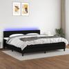 VidaXL Slat Bed Base with Mattress and LEDs, Upholstered Bed with Headboard, Double Bed, Adult Bedroom Bed, 3133503
