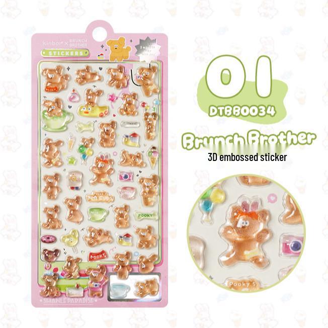Popular 3D Animal Cartoon Crystal Stickers for Kids' Phone Cases