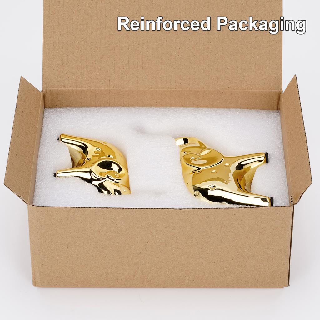 1 Pair Mini Ceramic Elephant Lucky Ornament Golden Silver Animal Sculpture Crafts Figurine Desktop Decoration Birthday Gift
