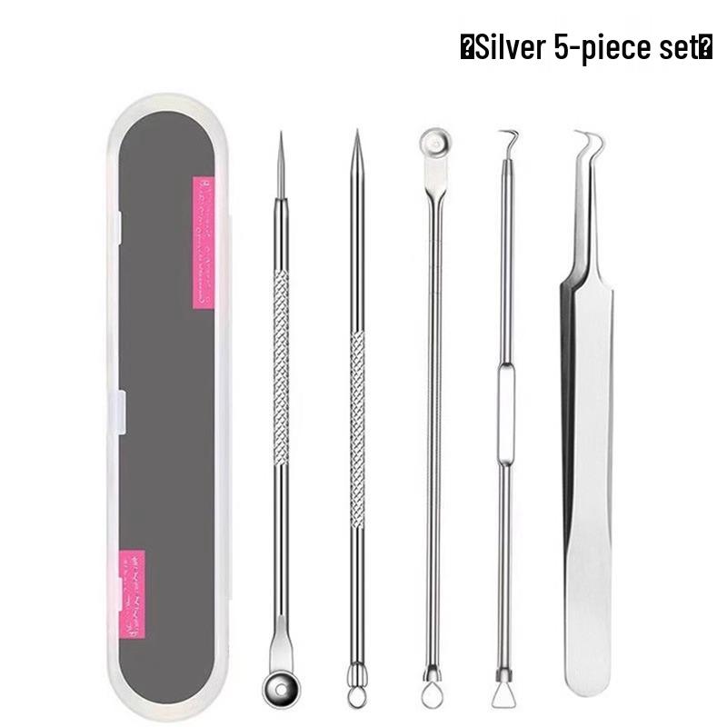 Ultra-fine Blackhead Removal Set: Precision Tweezers, Comedone Scraper, Beauty Pick, and Acne Needle Tools