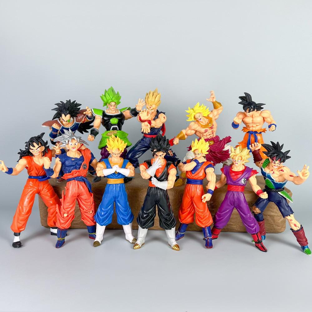 Dragon Ball Anime Son Goku And Vegeta Damaged Super Saiyan Pvc Figures For Gifts And Display
