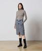 RYUL+WAI Denim Falten Vintage Midi Rock Indigo F5