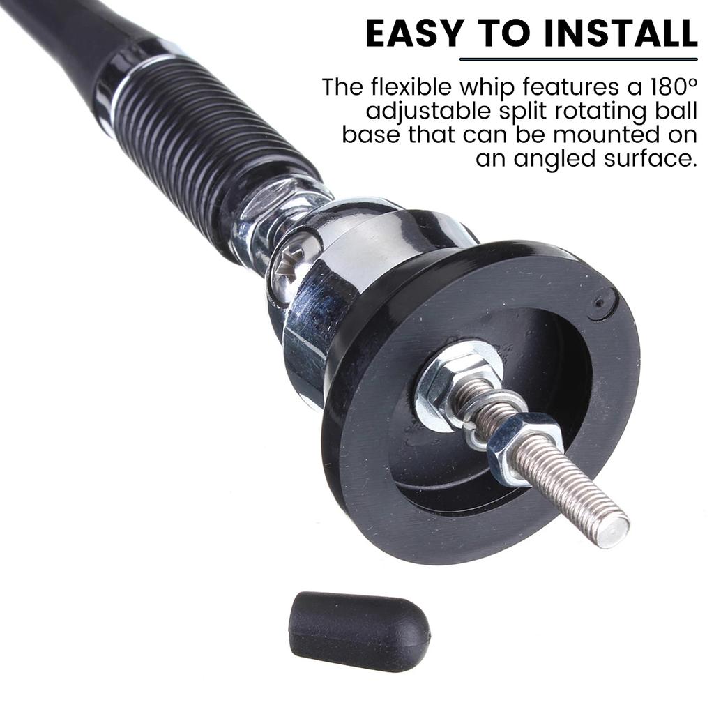 17inch Car Auto Roof Radio Antenna 5/3m Car AM FM Radio Antenna Signal Amplifier with 180-degrees Swivel Base for Car Vehicles