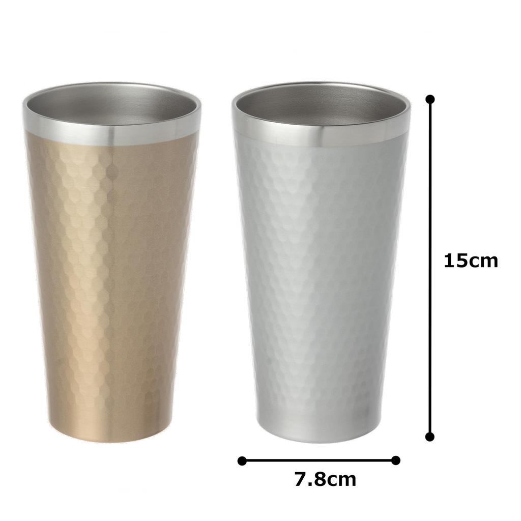 Maebata Luxe Pair Thermo Gold 64154 Tumblers, & Silver, 400ml,