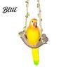 Resin Bird Hanging Decor Parrot on Swing Statue Tropical Sculpture Colorful Ornament for Realistic Pendant Trees Garden Tree Patio Balcony