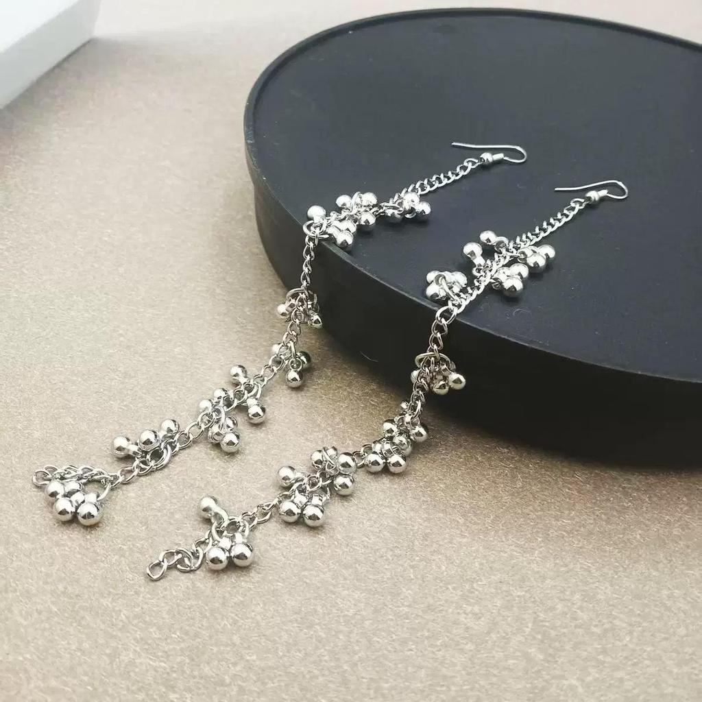 Retro Ethnic Long Tassel Rhinestone Zirconia Earrings for Women - Court Style Statement Drops