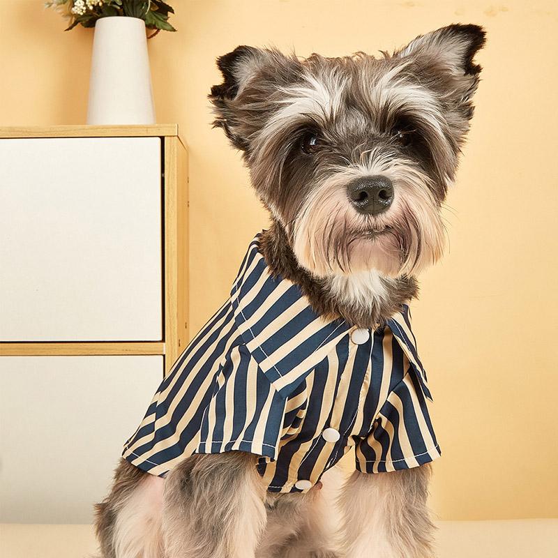 Haustierkleidung Gestreift Britischer Temperament Katzenkleidung Haustierkleidung Vertikaler Streifen Hundeshirts für Hunde Katzen Schnauzer Welpenkleidung