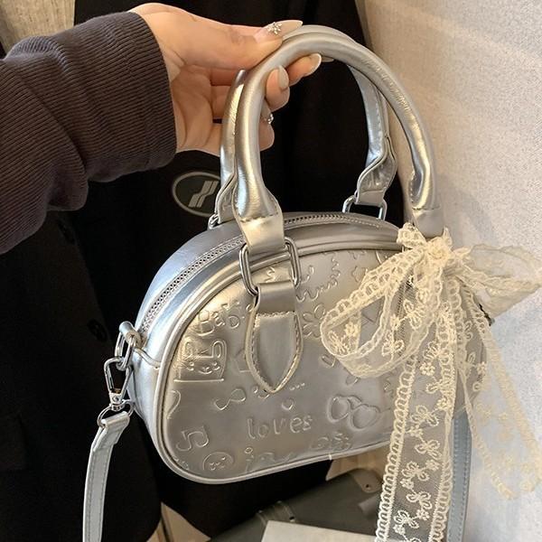 Summer high-end lace bowling bag women's new shoulder messenger bag work sundries small bag