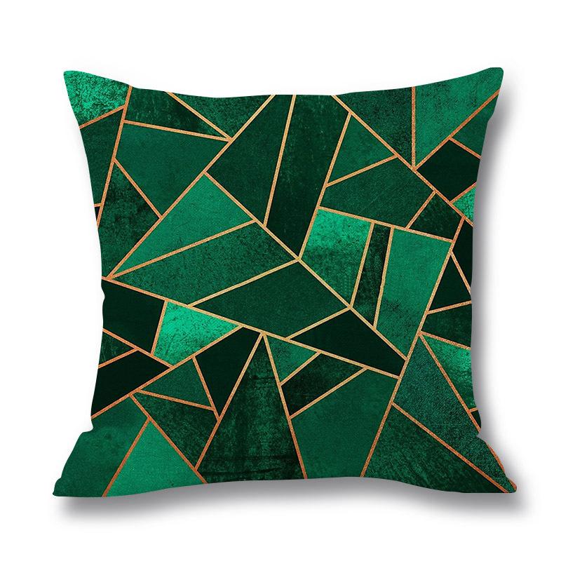 Home Colorful Geometric Digital Print Pillow Linen Cushion Waist Pillow Cover