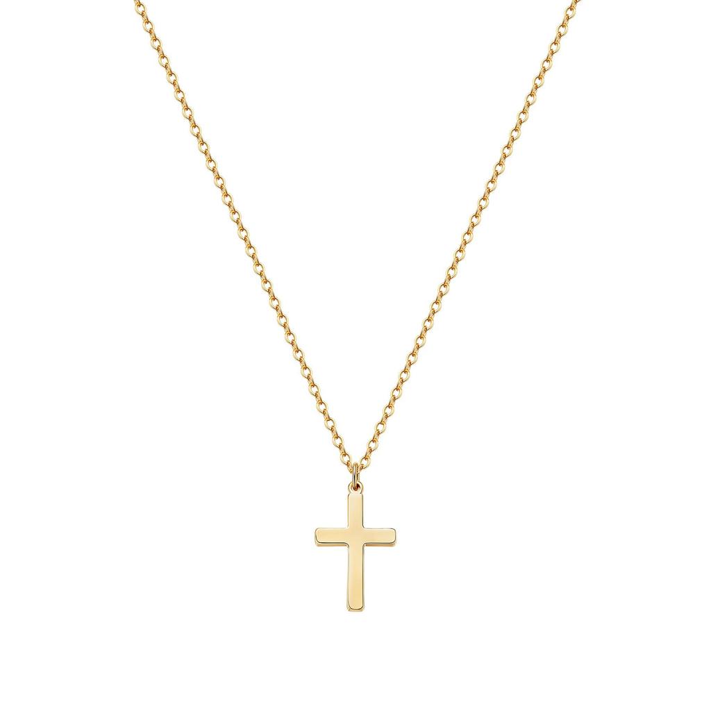 Exquisite Minimalist Gold Plated Single Layer Cross Pendant Necklace Unisex Fashion Jewelry For Men And Women