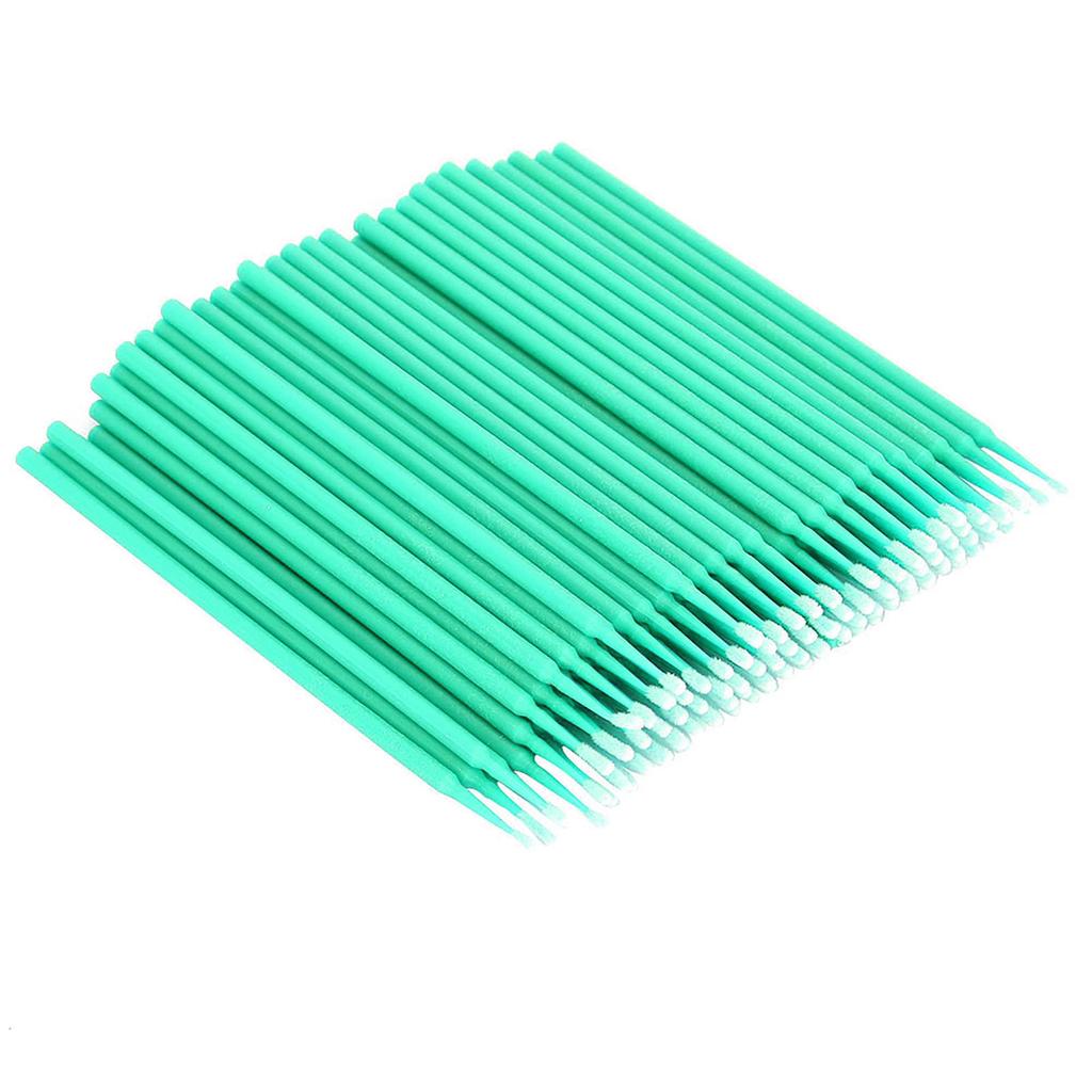 200pcs Grafted Eyelash Swab Cotton Swab Stick Micro Applicators Makeup BrushGreen
