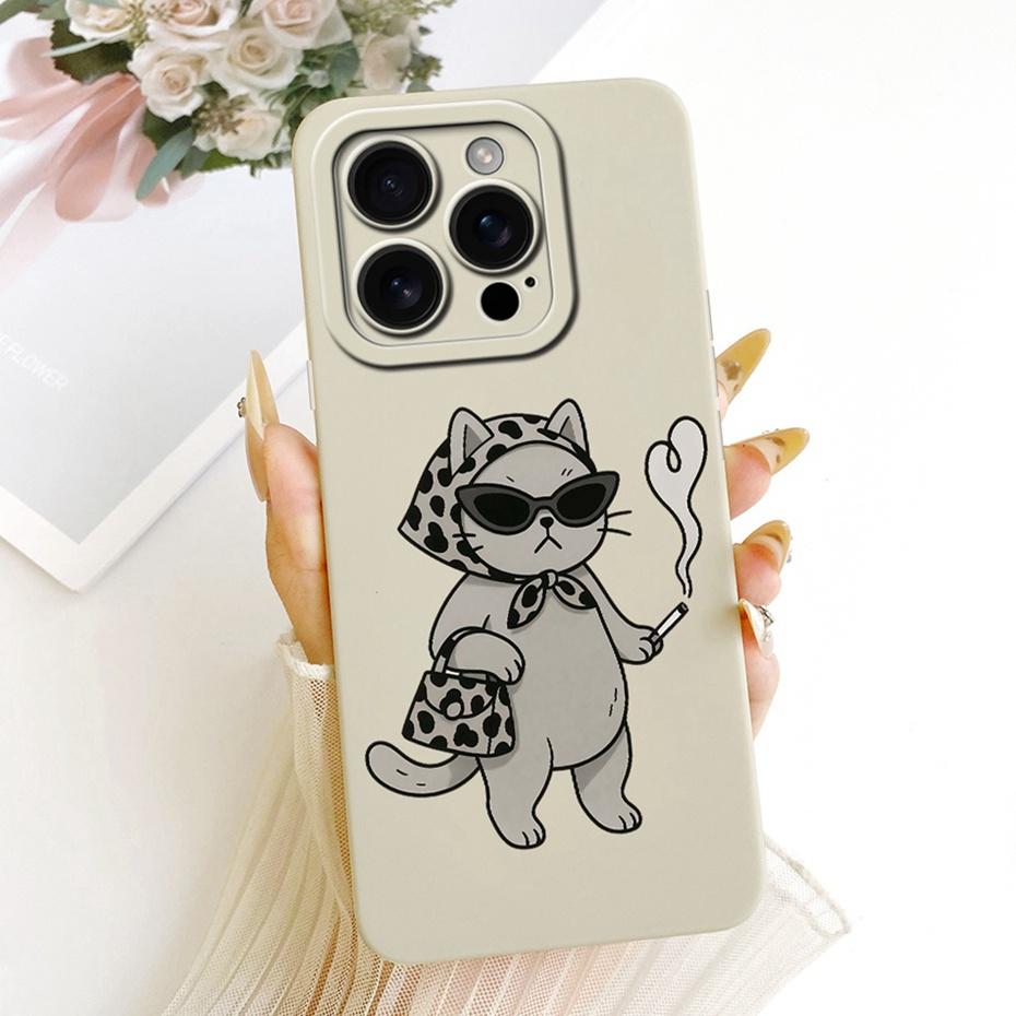 Cute Printed Phone Case For iPhone 16 Pro Max iPhone16 16Pro Soft Silicone Shockproof Cases For iPhone 16ProMax Covers Bumpers