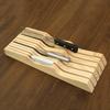 New In-drawer Knife Tray Wood Knife Organizer Kitchen Drawer Cutlery Storage Tableware Container Western Knife Tray Organizer