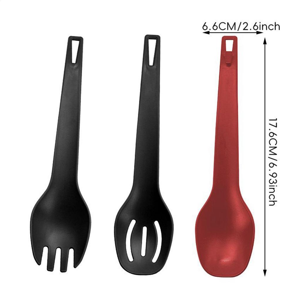 Detachable Serving Tongs Multi-Purpose BBQ Tongs with Spork and Serrated Spatula for Outdoor Camping Hiking Picnic Cooking