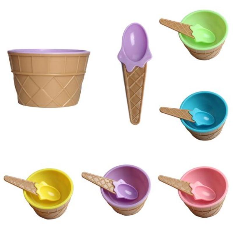 Criativo Fofo + Colher Tigela de Sorvete Verão Crianças Festa Infantil Sobremesa
