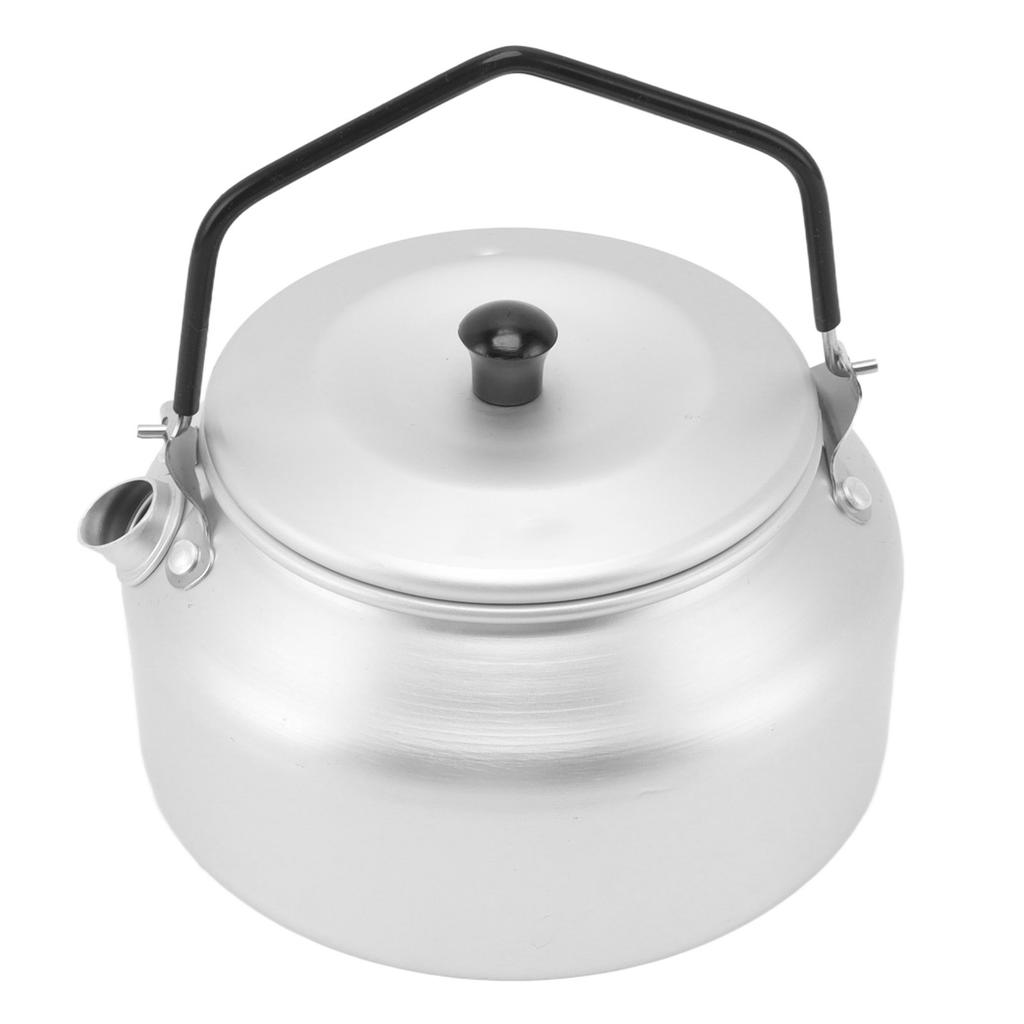 Camping-Kessel Leichtgewichtige Aluminiumlegierung Tragbarer Camping-Teekessel Kaffeekanne für Outdoor-Grill Silber