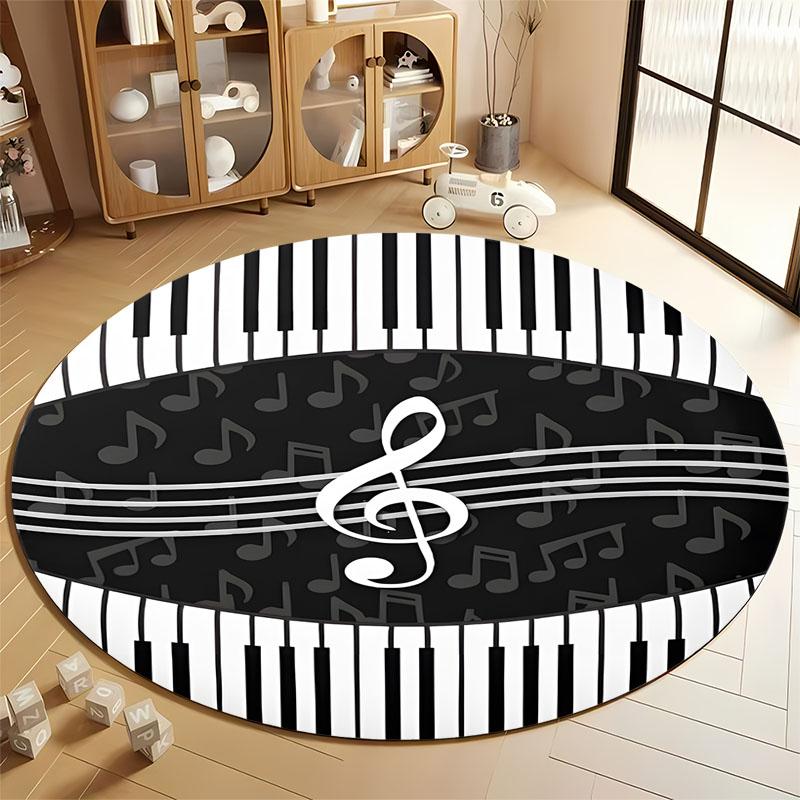 

Musical Theme Round Carpet for Music Rooms round carpet for home sofa bedroom, gift Diameter 60cm