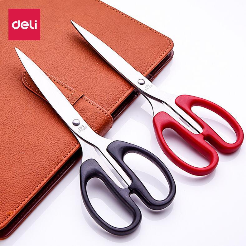 Deli Rustproof Black Blade Large Scissors, Stainless Steel Safety Scissors for Office and Household Paper Cutting