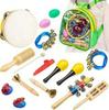 Orff Percussion Set: Tambourine, Stick Bell, Cymbals, Dance Board, Groove Cylinder, Shaker, Sand Egg, Board Cymbal