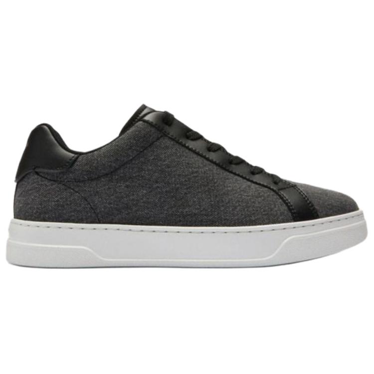 Coach Highline Fabric Synthetic Leather Round Toe Flat Lace-Up Low-Top Sneakers Men Sneakers Black CAR42-A0R