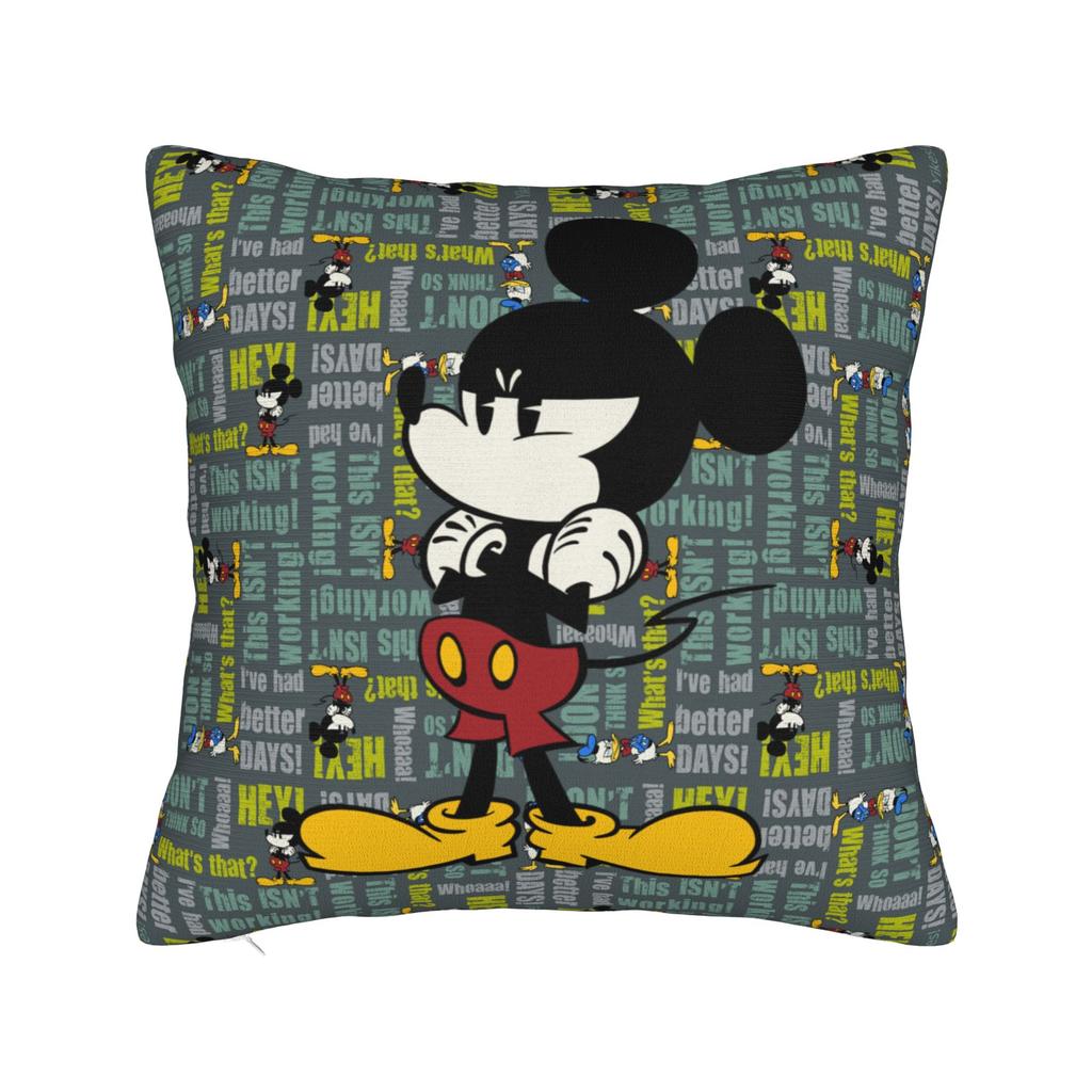 Mickey and Minnie Mouse Pillowcase Polyester Cushion Cover Gift Cute Cartoon Throw Pillow Case Cover Seater Zippered 45*45cm