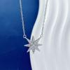 Exquisite S925 Silver Eight-Pointed Star Necklace - Fashionable, Luxurious, and Versatile Design for Women